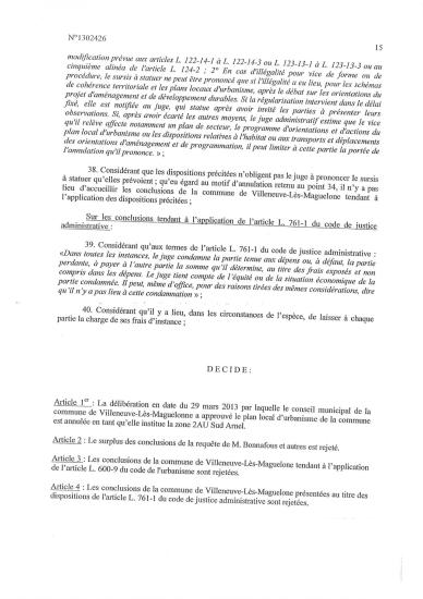 Jugement du tribunal bonnafous contre commune 16